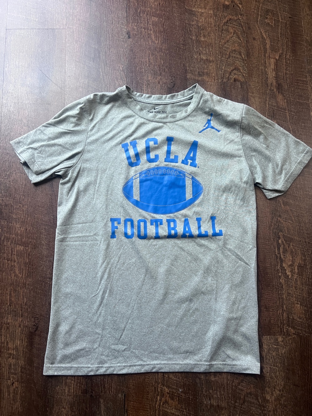 Nike Gray UCLA Football Short-Sleeve Tee with Blue Graphic